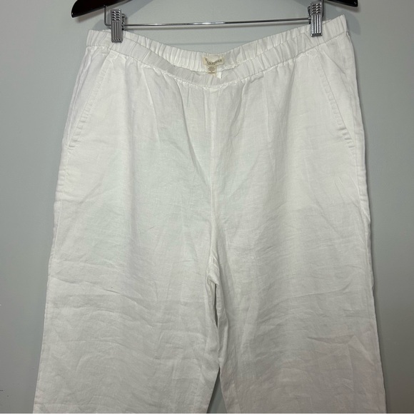 Eileen Fisher White Organic Linen Straight Pants PL - Picture 14 of 16
